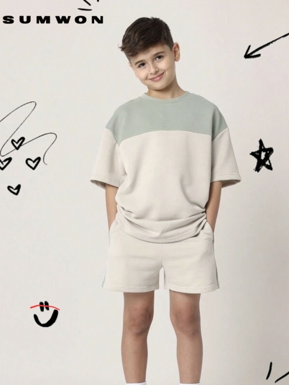 Sumwon Kids Poly Fleece 2 Pc Shorts Set